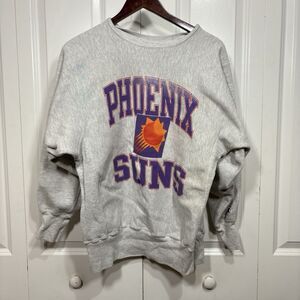 VTG Champion Reverse Weave Suns Sweatshirt Men L Gray Vintage NBA Y2K Grunge USA